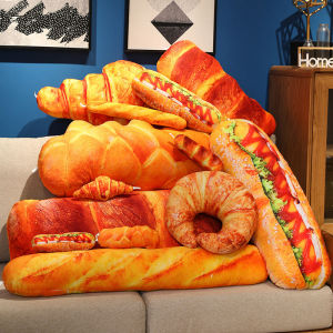 New Simulation French Bread Croissant Plush Pillow Stuffed Printing Images Food Plushie Party Decor Sleeping Companion Man Gift h260819