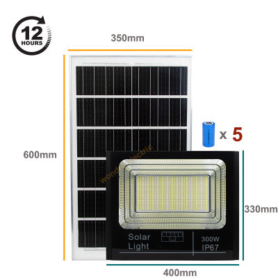 Đèn Pha Năng Lượng Mặt Trời - HÀNG CAO CẤP SÁNG NGUYÊN ĐÊM TRÊN 14 TIẾNG 100W 200W 300W Vỏ nhôm đúc với điều khiển từ xa Chiều dài dây 5 mét