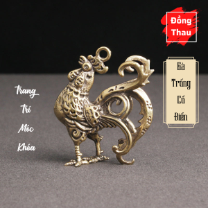Tượng Đồng Thau Hình Gà Trống Cổ Điển - Kích Thước: 4.4 x 5.6cm