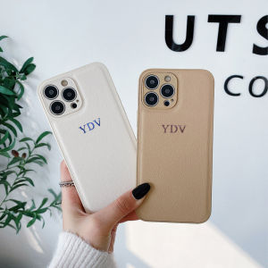 Customized Rose Gold & Metallic Blue Initial Letters PU Leather Soft Case For iPhone 13 14 15 16 17 Pro Max 16 Plus Luxury Cover