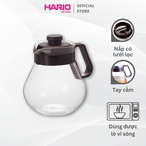 Bình trà cà phê thủy tinh HARIO 1L nắp có lưới lọc - Tea & Coffee Server "Time" TCN-100CBR
