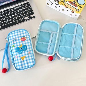 YAO06 Large Capacity Cute Document Bag Polyester Fiber with Handle Passport Holder Portable Waterproof Sundry Storage Bag for Home