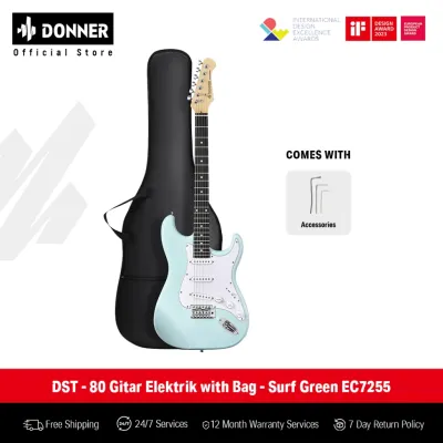 Donner DST - 80 Gitar Elektrik with Bag - Surf Green EC7255