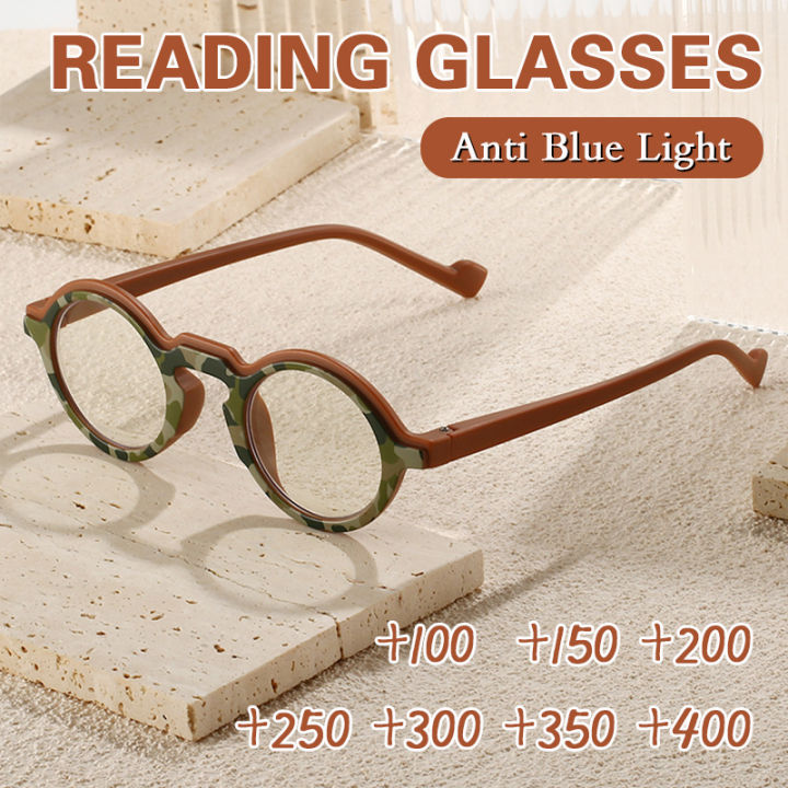 Round Reading Glasses Fashion Presbyopia Glasses Hip Hop Farsightedness ...