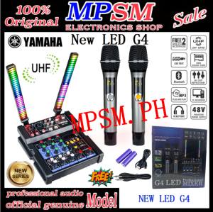 The New Yamaha G4 LED Signal Light Mixer Power Mixer 4Channels USB Bluetooth with 2 Wireless Mic