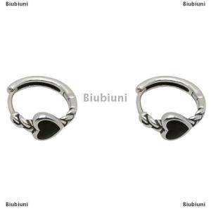 [COD] Biubiuni 4pcs thép không gỉ pha lê Hoop Bông tai mát mẻ hàng ngày mặc đồ trang sức phụ kiện