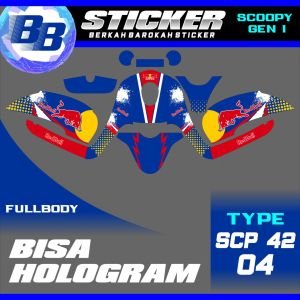 Decal Scoopy BISA HOLOGRAM Full Body Full Blok Dekal Sticker Scoopy FI 2013 2014 2015 2016 Scp 42