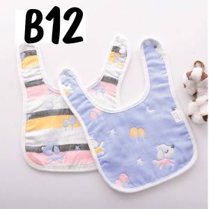 POTIKA ผ้ากันเปื้อน baby ผ้ากันเปื้อนเด็ก ผ้ายซับน้ำลาย พร้อมส่ง หนา 6 ชั้น