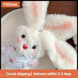 【Local shipping】 Phim Hoạt Hình Dễ Thương Tai Dài Thỏ squeak búp bê sang trọng nhồi bông đồ chơi Keychain Mặt dây dây buộc nữ tính Keyring Túi treo đồ trang trí quà tặng