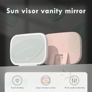 LED Vanity Mirror for Car Sun Visor – Rechargeable 3 Light Modes HD Mirror with UV Protection & Eye Care
