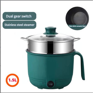 1.5L Electric Frying Pot Stainless Steel Mini Rice Cooker with Non-Stick Interior and Multi-Function Cooking 電飯鍋 电煮锅