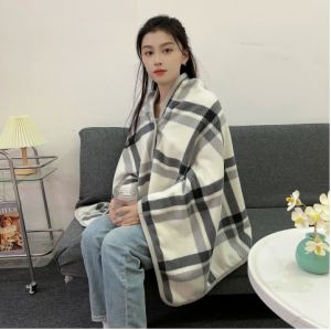 Wearable Plaid Fleece Blanket With Button Warm Throw Blanket Office Shawl Wearable Wool Blanket With Buttons Warm Blanket Nap Air Conditioning Blanket Gift for girlfriend girl boy women