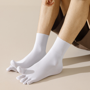 FLAIRBOX กางเกงแบบผ่า ถุงเท้าห้านิ้ว สีทึบทึบ ร้านขายชุดชั้นในขาสั้น ถุงเท้าหลอดกลางห้านิ้ว ลำลองแบบสบายๆ ระบายอากาศได้ระบายอากาศ Sping ing