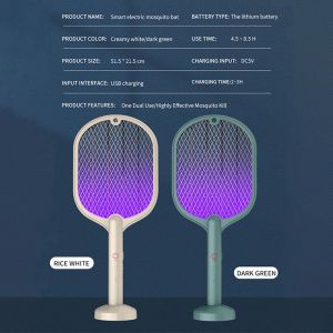 2-in-1 Electric Mosquito Killer Racket Electric Insect Racket Mosquito Net Fly Bug Trap Lamp Pest Catcher Rechargeable