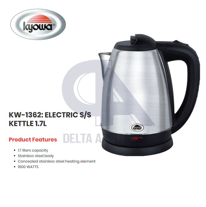Kyowa Electirc Kettle 1.7L Stainless Steel Water Heater Heavy Duty Original  1 Year Warranty KW-1362