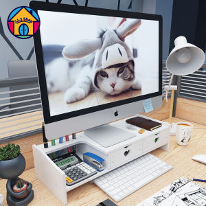 ชั้นวางหน้าจอ ชั้นวางเก็บของ โต๊ะคอมพิวเตอร์ รุ่นใหม่ พร้อม ชั้นวางหน้าจอที่วางคอมพิวเตอร์ 2 ลิ้นขัก สลับด้านขวากับซ้ายได้ ลิ้นชักจัดเก็บ ชั้นวางnotebook