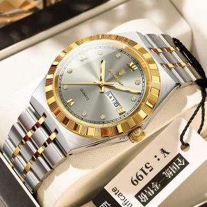 POEDAGAR luxury watch for men original waterproof stainless steel ultra thin luminous calendar diamond business wtchatch