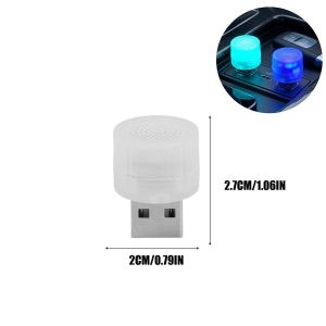 5Pcs USB Mini LED Night Light Car Interior Atmosphere Light Portable RGB Flashing Light Ambient Light Plug Play Auto PC Computer Light