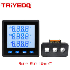 RS485 400V 3 giai đoạn Đa-Chức năng kỹ thuật số màn hình LCD Vôn kế Ampe kế watt điện năng lượng máy đo tần số với CT