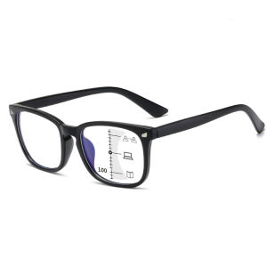 New 3 in 1 Progressive Multifocal Reading Glasses Women Anti-blue Eyeglasses Easy to Look Far and Near