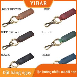YIBAR Chính hãng da retro da bò Keychain kim loại tôm hùm Clasp Mặt dây chuyền thời trang cá nhân chống mất xe Keyring keyholder