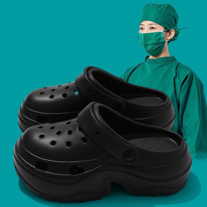 [Free Shipping] Surgical Room Slippers New Style For Staff WomenS Outdoor Wear Height-Increasing Thick-Soled EVA Clogs WomenS Outdoor Sandals