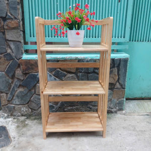Kệ sách 3 tầng  sâu 28 ngang 50 cao 92 cm  gỗ cao su bóng đẹp đã xử lý tẩm sấy chống mối mọt bền hơn nhiều so với gỗ thông và MDF.