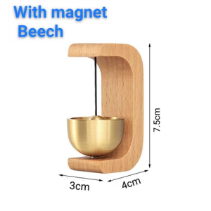 Japanese Style Self-adhesive Wood Doorbell Magnetic Brass Home Door Wooden Wind Chimes Decor