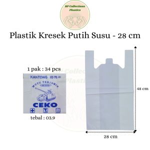1 BAL Kantong Plastik Putih Susu HD Ceko 25 kg Ukuran 17 24 28 35 40 50 Asoy Kresek Jumbo GROSIR