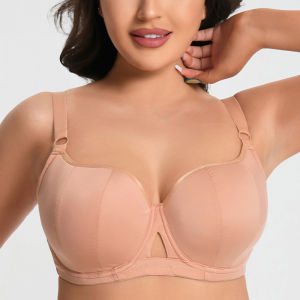 Womens Push Up Minimizer Bra Modeled Cup Supportive Underwire Female Smooth Plus Size Lingerie 34 36 38 40 42 D DD E F FF G2026