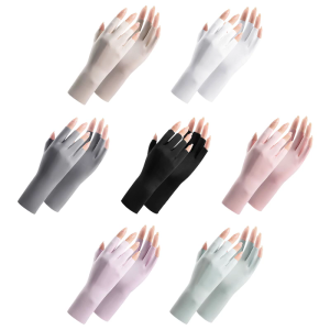 Fingerless Ultraviolets Protection Gloves Lightweight Breathable Sunscreen For Outdoor Activity