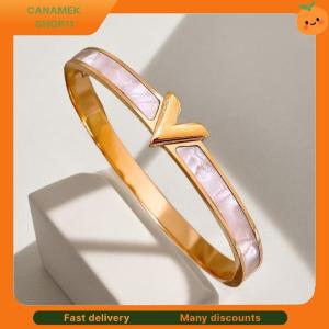 ❣️❣️❣️ Titanium Steel Letter V Bangle Bracelet For Women Fashion Jewelry Crystal Bangle Accessories Gift
