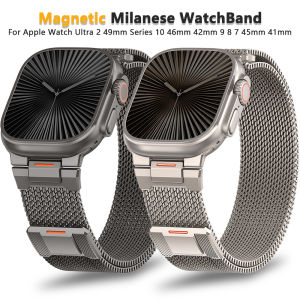 Magnetic Loop Strap For Apple Watch Band Ultra 3 2 49mm 46mm 42mm 45mm 41mm 44mm 40mm 38mm Metal Bracelet For iWatch Series 11 10 9 8 7 6 4 SE3