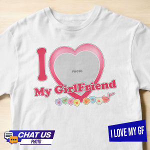 Transfer it Customized/Personalized Couple T-shirt I love my boyfriend & I love my girlfriend Design