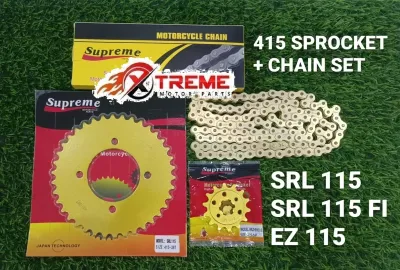 🔥415🔥LAGENDA115 LAGENDA 115FI SRL115 FUEL INJECTION EZ115 415 SUPREME RACING CHAIN GOLD SPROCKET RANTAI SET