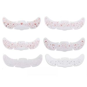6Pcs Sparkle Face Temporary Tattoo Long Lasting Star Heart Freckle Tattoo Disposable Freckle Makeup Face Tattoo Sticker Make Up