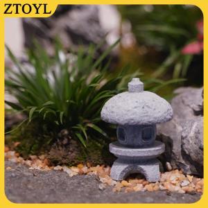 ZTOYL Retro Gazebo Trung Quốc Đèn Lồng Mini Chùa Mô Hình Trang Trí Đá Thu Nhỏ Tượng Đá Sa Thạch Phụ Kiện Nhà
