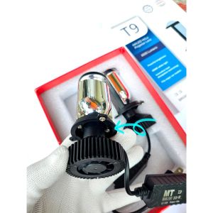 Đèn Led Pha Bi Cầu Mini T9 bản cao cấp 2024 chân H4 Gắn Oto Xe Máy Bảo Hành 12 Tháng