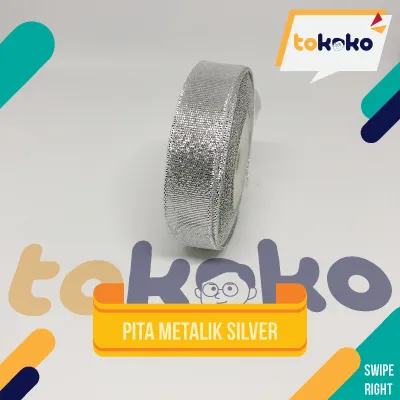 Pita Glitter Gold dan Silver Ukuran 2 cm Per Roll Panjang 15 meter Import Taiwan untuk Hampers Dekorasi Parcel Hiasan