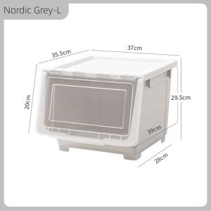【greengrassgs】Front opening childrens toy storage box transparent flip snack drawer storage cabinet storage box Convenient placement high-capacity Easy to stack and place