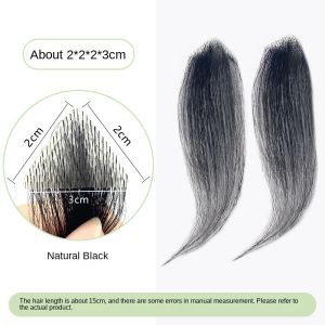 15cm Hand 100% human hair sideburns replacement patch wig patch mens fake bangs sideburns patch hairline wig patch