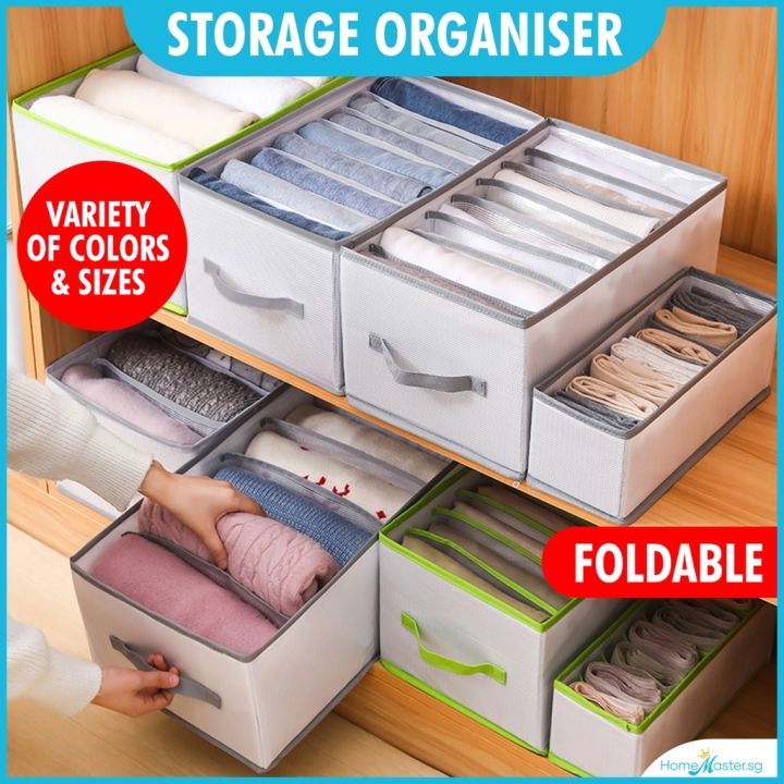 {Storage box} [SG Ready Stock] Foldable Storage Organiser Lazada