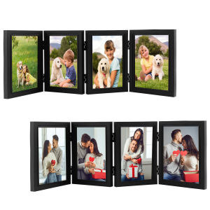 4/5 Folding Hinged Picture Frame Home Decor Desktop Frame Family Photo Collage for Birthday Wedding Party Mothers Day Lover Gift