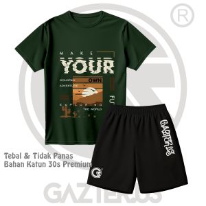 Setelan Kaos Baju Distro Celana Boxer Anak Laki-Laki Perempuan Bahan Katun 30s Premium KKA Tebal & Tidak Panas