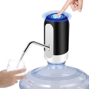 Electric Drinking Water Bottle Pump Portable LED Light Bottled Water Pump USB Rechargeable Dispenser Keimav