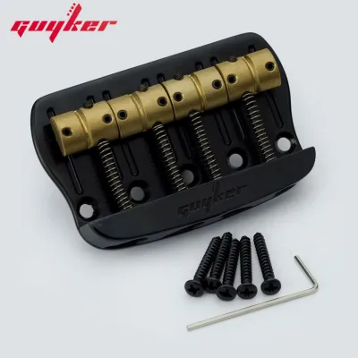 Guyker 4 String Bass Bridge With Vintage Machined Brass Saddles Tailpiece Replacement