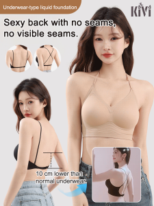 Thin Backless Ice Silk Bra for Small Chest Wireless Seamless Bralette Push Up Sports Bra with Breathable Comfort
