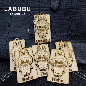 Labubu Wooden 3D Keychain