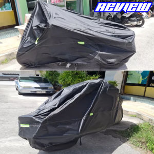 ผ้าคลุมรถมอเตอร์ไซค์ บิ๊กไบค์ จักยาน กันน้ำ กันแดด กันฝุ่น สีดำ Motorbike Waterproof Cover Protector Case Cover Rain Protection BreathableXXL