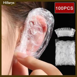 [Hillarys] ที่ปิดหูแบบใช้แล้วทิ้ง100ชิ้นที่ปิดหูกันน้ำที่ปิดหูย้อมสีผมสีสดใสที่ปิดหูพลาสติก